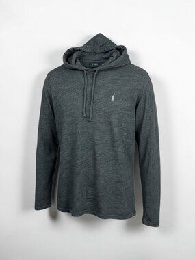 Polo Ralph Lauren Lightweight Hoodie Gray Mens Large Hooded Shirt